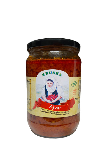 Krusha Homemade Ajvar Spicy Roasted Pepper Spread - Alb Products