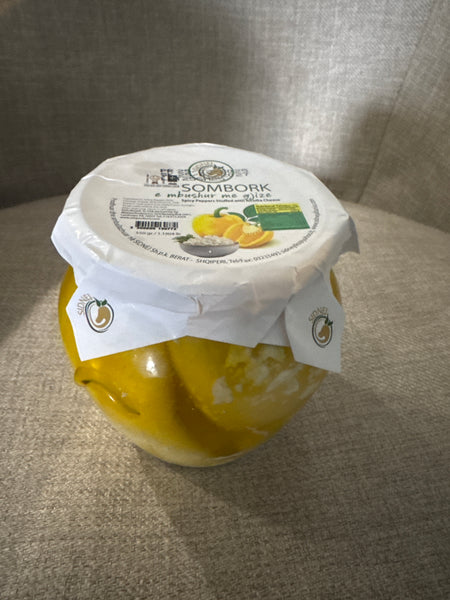 Spicy Somborka Peppers with Farmers Cheese in olive oil - Alb Products